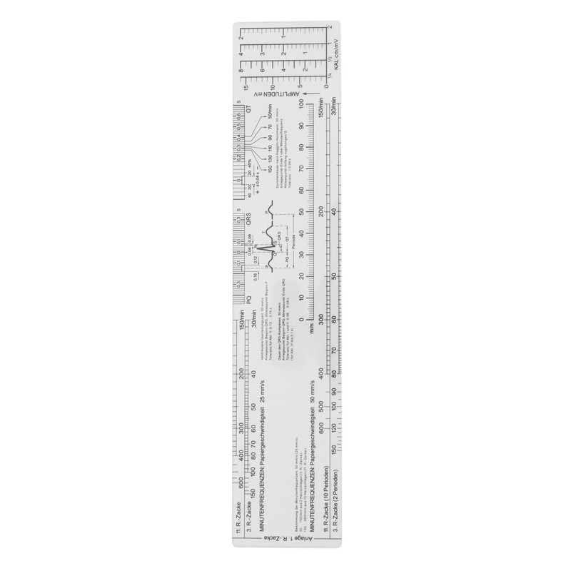 4X Essential EKG Ruler Pocketcard in English