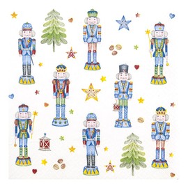 HOME FASHION Nutcrackers Napkin 33 x 33 cm Pack of 20 Festive Christmas Decorative