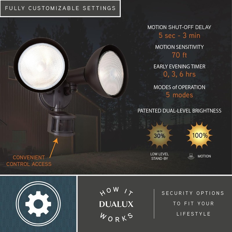 VAXCEL Bronze Motion Sensor Dusk to Dawn Outdoor Security Flood