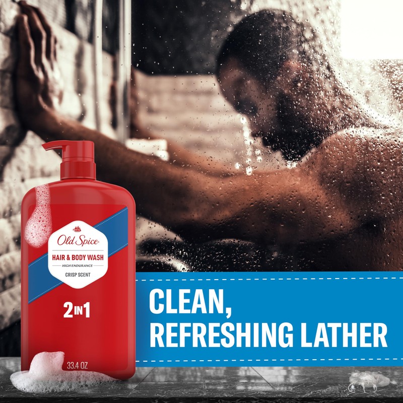 Old Spice Refreshing 2-in-1 Body & Face Wash for Men,