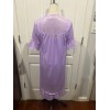 Silky Sleeveless Nightgown w/Robe Embroidery Lace Floral Design Purple Size