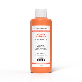 Honey Vanilla Perfume/Body Fragrance Oil,Pure Uncut. Lotions, Butter, Soapmaking, or Incense Dipping. Add a Few Drops to Your Aromatherapy Diffuser. (8 oz.)