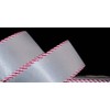 1 Pcs 2 1/2"W Striped Edge White Wired Ribbon Peppermint