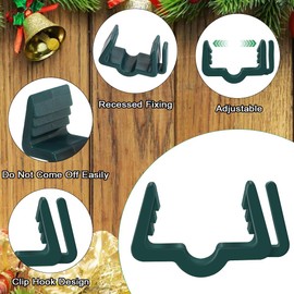 Christmas Light Hangers Clips 7/8 inch Fascia Board Clips Hooks Deck Light Clips Holiday Light Clip for Christmas Decoration Roof Gutter Fence in Thickness from 3/4'' to 7/8", Green, 30 PCS