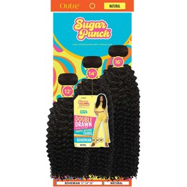 Outre Sugar Punch 100% Unprocessed Remi Human Hair - Bohemian 16" 18" 20" (NATURAL BLACK)