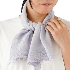 Kinuya SO7281 Silk and Cotton Compact Stole that Absorbs Sweat and Dries Easily, Light Purple