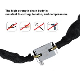 Holdfiturn 1M Chain Lock with 3 Keys Heavy Duty Bike Lock 5mm Thick Anti-Theft High-Security Chain Lock Weatherproof Bicycle Padlock for Scooter Bike Bicycle ATV Motorcycle