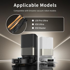 Dual Main Brush for Dreame L50 Pro Ultra,X50 Ultra,X50 Master,L40s Pro Ultra Vacuum Cleaner Replacement Parts, X50 Ultra Robot Vacuum and Mop Roller Hyper Stream Detangling Main Roller Brush