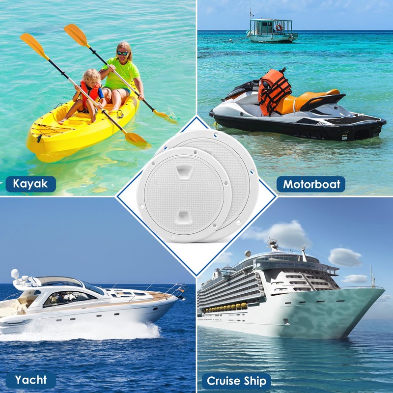 Moresis 2Pcs Boat Hatch- 4" 6" Deck Plate Marine Round