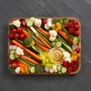 FARBERWARE Build-A-Board Acacia Cutting Board with Built-in Storage Compartments, Clear