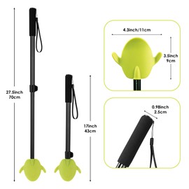 LYIGEOL Compression Sock Aid Device for Removing Socks，Sock Assistant,Shoe Horn Long Handle,2 in 1 Adjustable Aluminum Tube 16"-27" Independent Living Aids for Seniors,Elderly, Disabled Men and Women