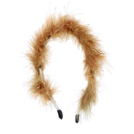 Fur and Lurex Holiday Headband-Gold