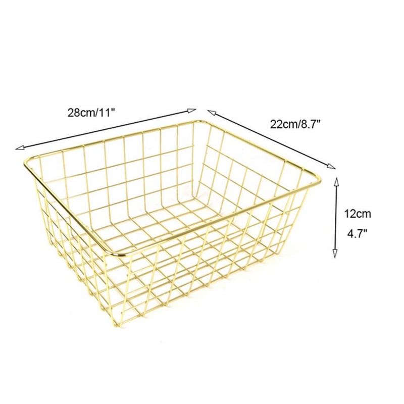 Wire Storage Basket, Organize Living Room Kitchen Bathroom Storage Basket