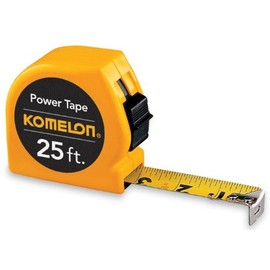 24 Pack Komelon 3925 25' x 1" Power Tape Measure - Yellow