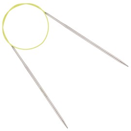 Reessy 3.75 mm Circular Knitting Needles 60 cm Long, Stainless Steel Round Knitting Needle with Flexible Cable, Round Needles with Size Marked, Fixed Circular Knitting Pins for Knit Project