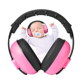 Orejeras Antirruido para Niños, Orejeras de Protección Auditiva para Aprender a Dormir para Niños, Diseño de Esponja con Cancelación de Ruido, Longitud Ajustable (Rosa Roja)