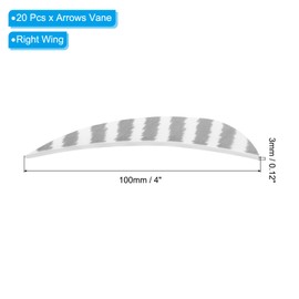 PATIKIL Shield Cut Vanes, 20 Pack 4 Inch Arrow Fletch Turkey Feather Fletch Right Wing Fletching for DIY Target Shooting, White