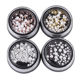 Outanaya Nail Art Beads Imitation Pearls and Steel Beads for Manicures Nail Decorations for Women and DIY Craft Accessories for