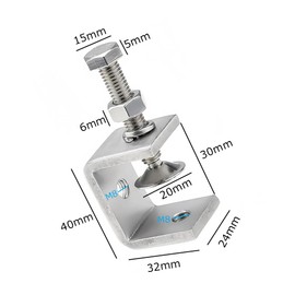 Esforzarse C-Clamp, Set of 4, Opening 1.2 inches (30 mm) Clamp, Tool, C-Shaped Clamp, Mini Clamp, For Woodworking, Fixed, Welding, Rustproof, Durable, C-Clamp, Small, Stainless Steel, Stainless Steel