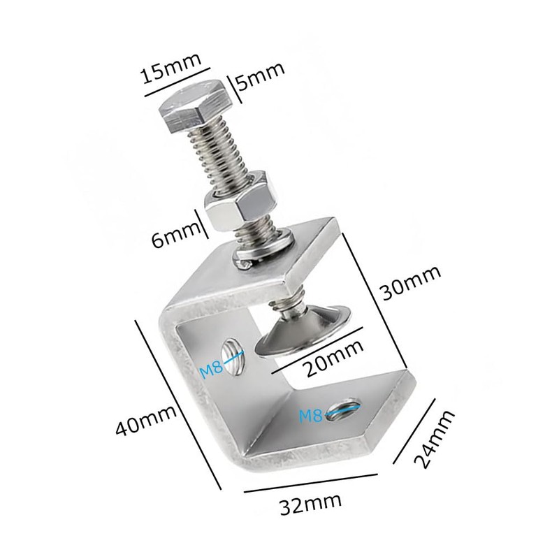Esforzarse C-Clamp, Set of 4, Opening 1.2 inches (30 mm)