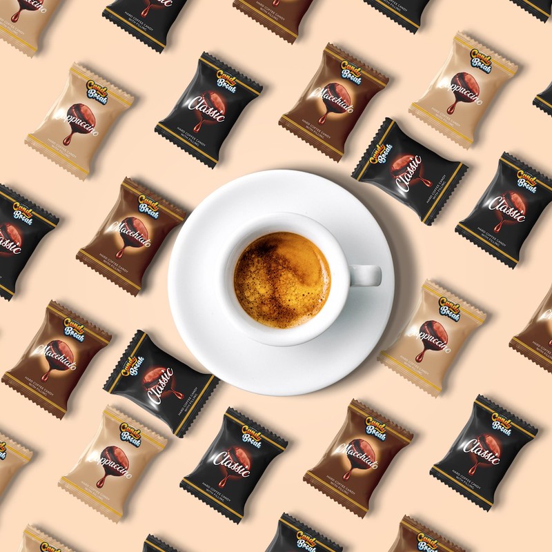 Candy Break Coffee Drops, Center Filled Hard Candy, Coffee Candy