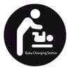 TRUSTY Baby Changing Station STICKER Sign for Walls (8-inches) Black