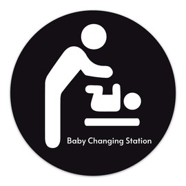 TRUSTY Baby Changing Station STICKER Sign for Walls (8-inches) Black