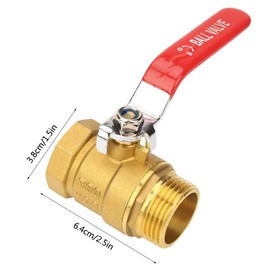 Brass Ball Valve 1" BSP DN25 Level Handle Male and Female Thread Valve