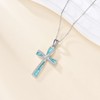DAYLINLOVE Cross Chain 925 Sterling Silver Turquoise Cross Pendant Necklace