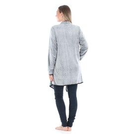 Sleepyheads Pajama Women's Fleece Long Sleeve Wrap Robe Cardigan with Pockets, Wrap- Heather Charcoal, Medium