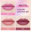 CAKAILA 3 Pcs Nude Lipstick Matte Sets,Light to Dark Velvet