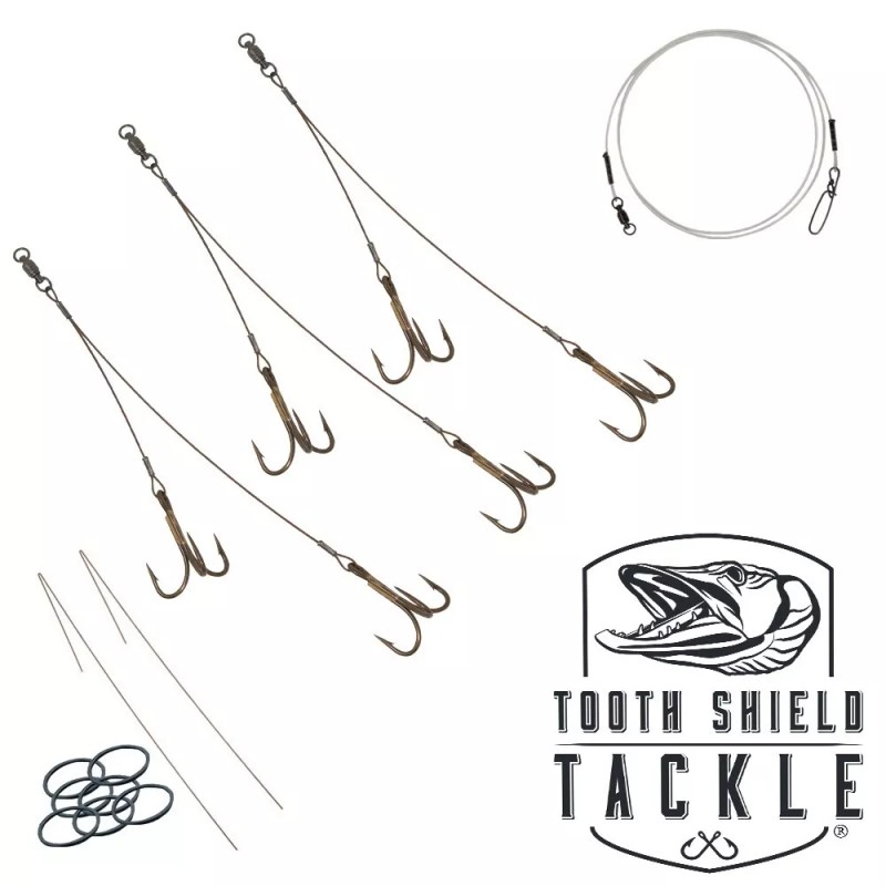 Tooth Shield Tackle 3 Pack Musky Quick Strike Sucker Harness