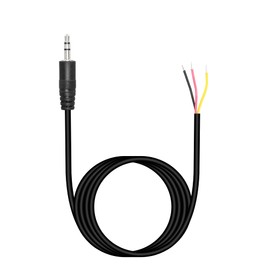 RIIEYOCA Replacement 3.5mm Male to Bare Cable Open End 1/8" TRS 3 Pin Stereo Audio Cable for Installed Audio Equipment or Repair Headphone Microphone Cables 1m (Pack of 4)