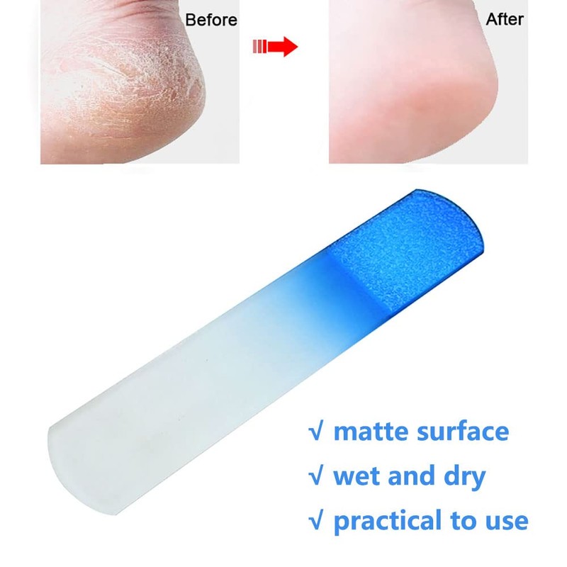 Glass File Handmade Glass Callus File, Corn Remover with Matte