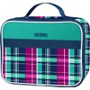 Thermos Single Compartment Soft Lunch Kit, Gingham and Plaid Green,