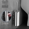 Toilet Brush and Brush Holder, Stainless Steel No-Punch Hook Base