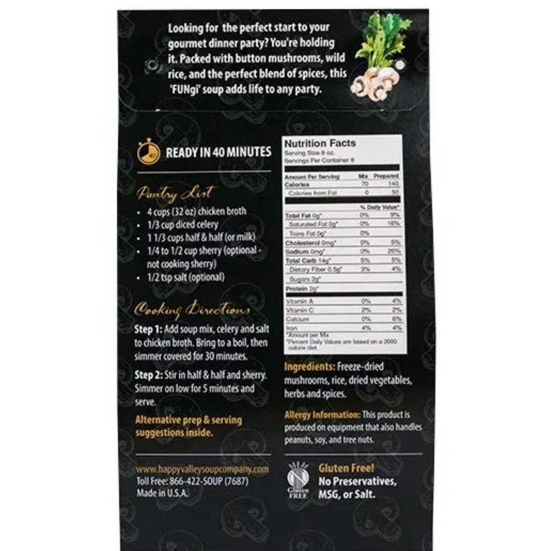 Happy Valley Soup Company - Sherried Mushroom Soup - Dry