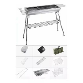 cestbella Asador Acero Inoxidable De Plegable Con Bolsa Almacenamiento