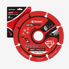 EZARC 3/4.5/5/6/7 in. Diamond Metal Cut-off Wheel For Rebar/Steel/Iron/Inox metal cutter cuttingdisc - 3/8in. Arbor: 6 in .