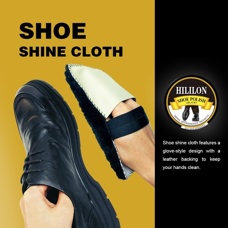 HILILON Black Shoe Polish 1.75oz 50ml Premium Leather Boot Polish,