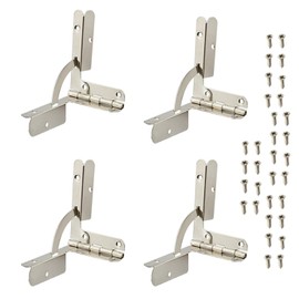 Quarter Circle Hinges Small 90 Degree Folding Furniture Support Hinge Wooden Furniture Fittings for Cigar Box Jewelry Case Cabinet (Silver)