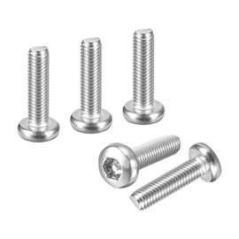 DTGN M8x30mm Pan Head Torx Security Screw - 10Pack - Good for Machinery - 304 Stainless Steel Tamper Proof Torx Security Fasteners - Silver Tone