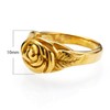 Womens Retro titanium steel Flower Rose Cocktail Party Ring (Golden,