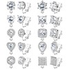 Morfetto 10 Pairs Cubic Zirconia Ear Clips for Women Square