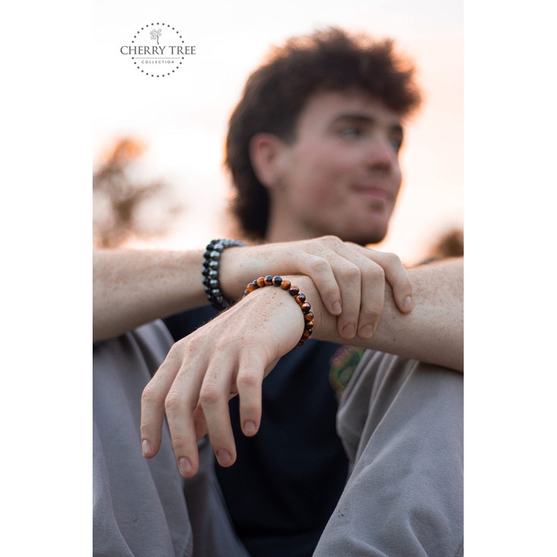 Cherry Tree Collection Semi Precious Gemstone Beaded Stretch Bracelet 8mm