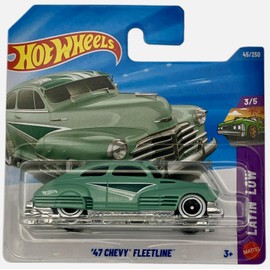 Hot Wheels – '47 Chevy Fleetline - Turquoise Lowrider Custom - Layin' Low 3/5 - 46/250 - JJJ16 - General Motors License - Mattel 2026-1:64 Model Car
