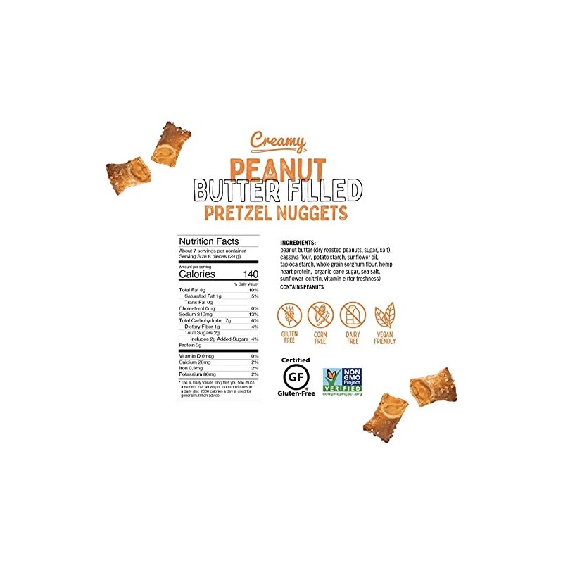 Quinn 7 Ounce Peanut Butter Pretzel Nuggets Gluten Free Dairy