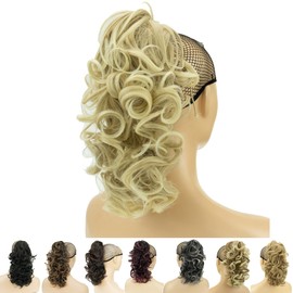IMISSU Messy Curly Hair Short Claw Ponytail Hair Extensions Ponytail Clip in Hairpieces Wig (Dirty Blonde)