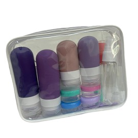 Harilla 16 Stück Reiseflaschen, Behälter, vielseitig einsetzbar, Leere Cremedosen, Spender für Kosmetika, Haarspülung, Augencreme, Lila