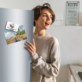 TRIOSK Fridge Magnet Strong Cat Magnet Sayings Funny with Cat Motif Saying "Kein Elan Morgenmuffel" Gift for Cat Lovers